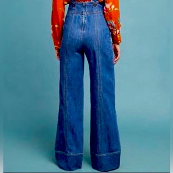 Anthropologie Pilcro High-Waist Button Wide-Leg Denim Jumpsuit - 30 - Picture 4 of 4